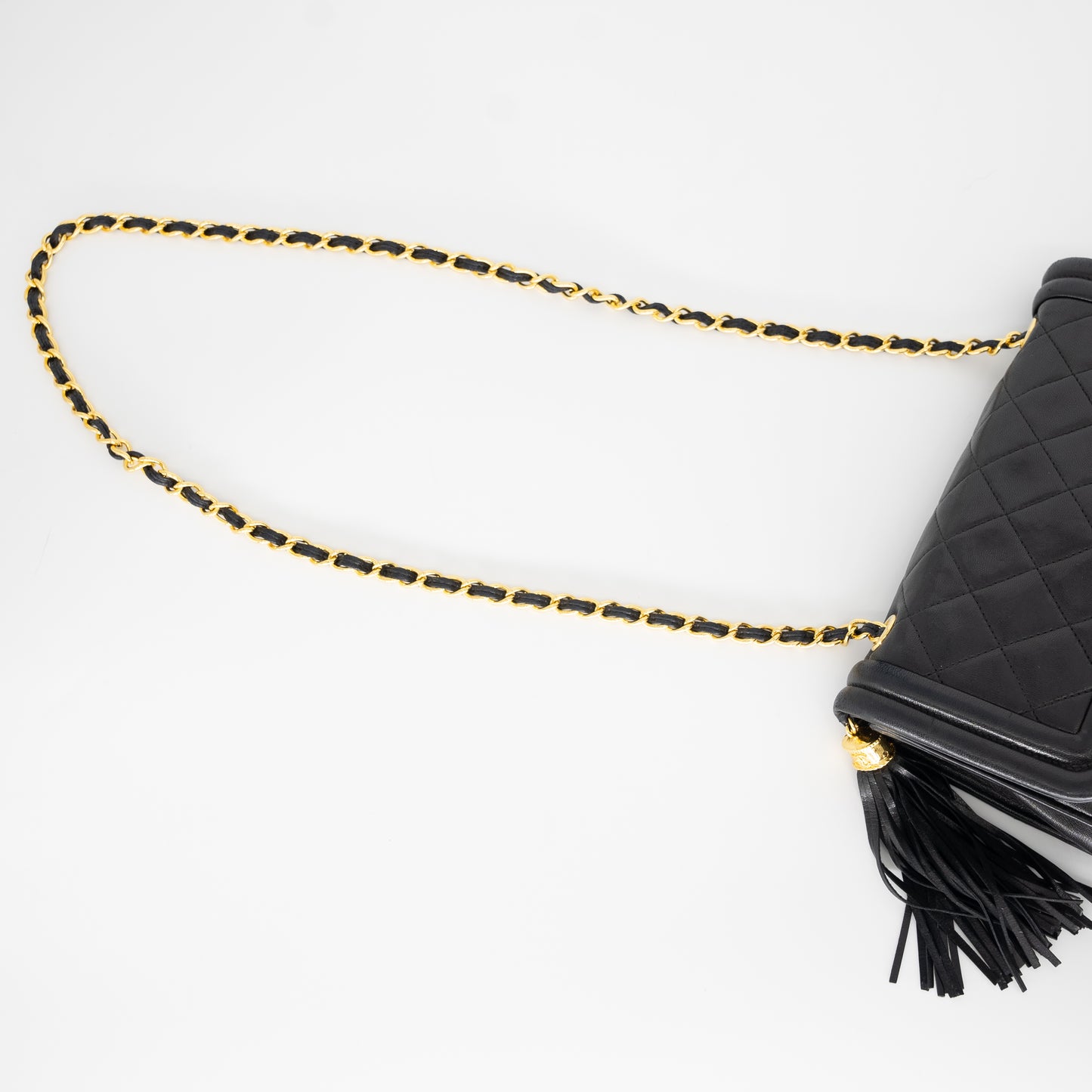 Chanel Vintage Lambskin Quilted Tassle Handbag