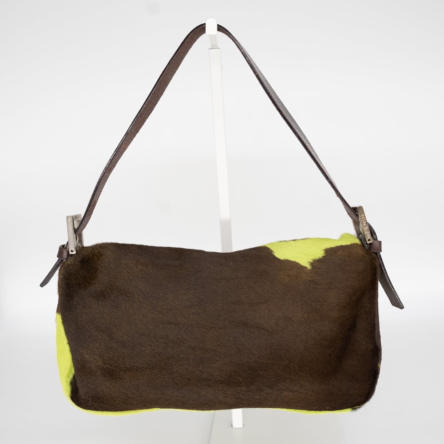 Fendi Baguette Vintage Pony Hair Green Cow Print Rare