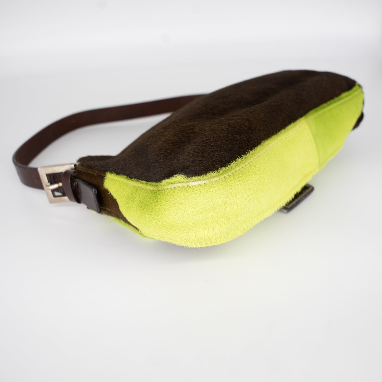 Fendi Baguette Vintage Pony Hair Green Cow Print Rare