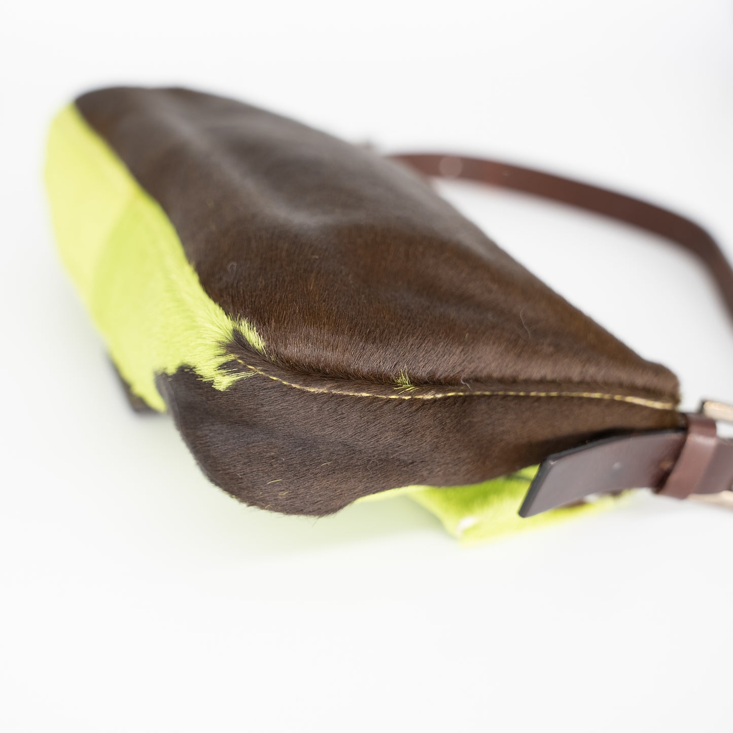 Fendi Baguette Vintage Pony Hair Green Cow Print Rare