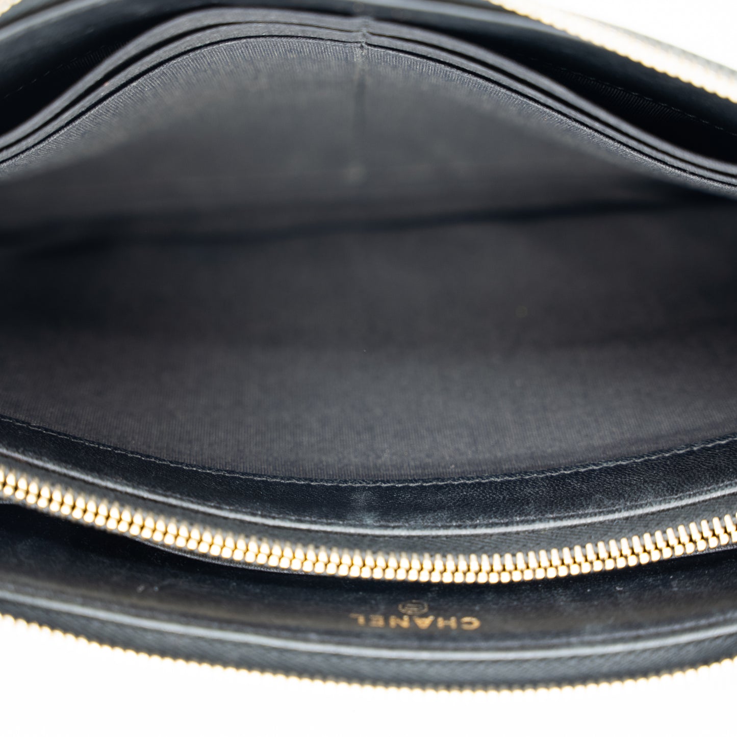 Chanel Boy Clutch Black and Gold Calfskin Medium