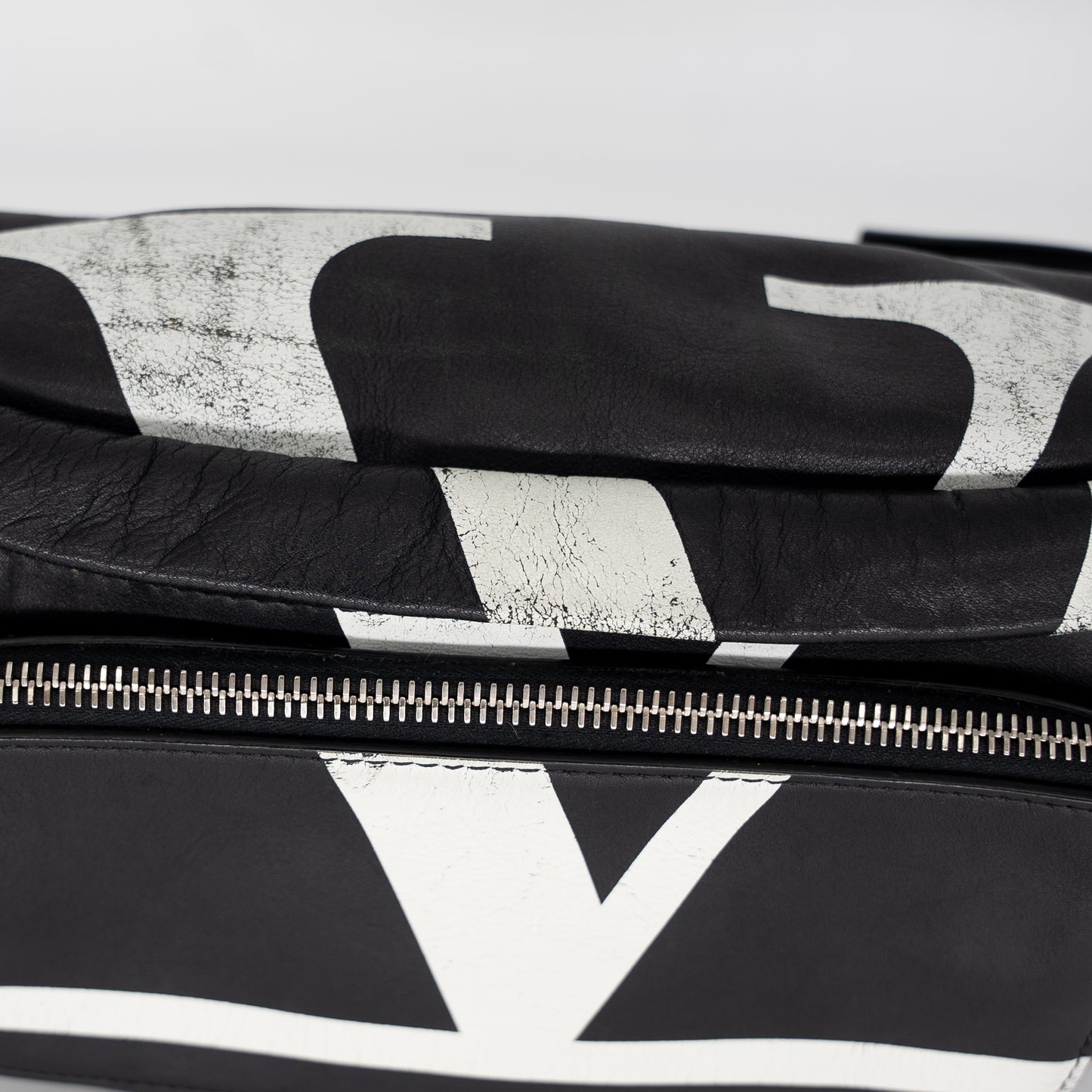 Valentino Garavani Calfskin Go Logo Black White Belt Bag