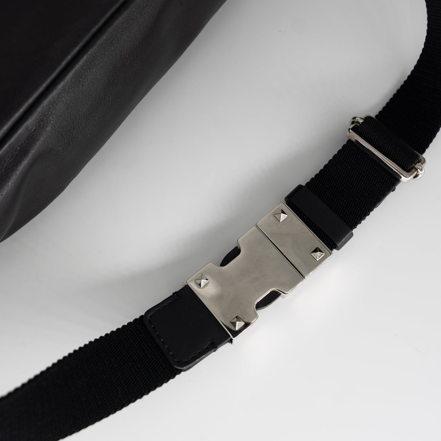 Valentino Garavani Calfskin Go Logo Black White Belt Bag