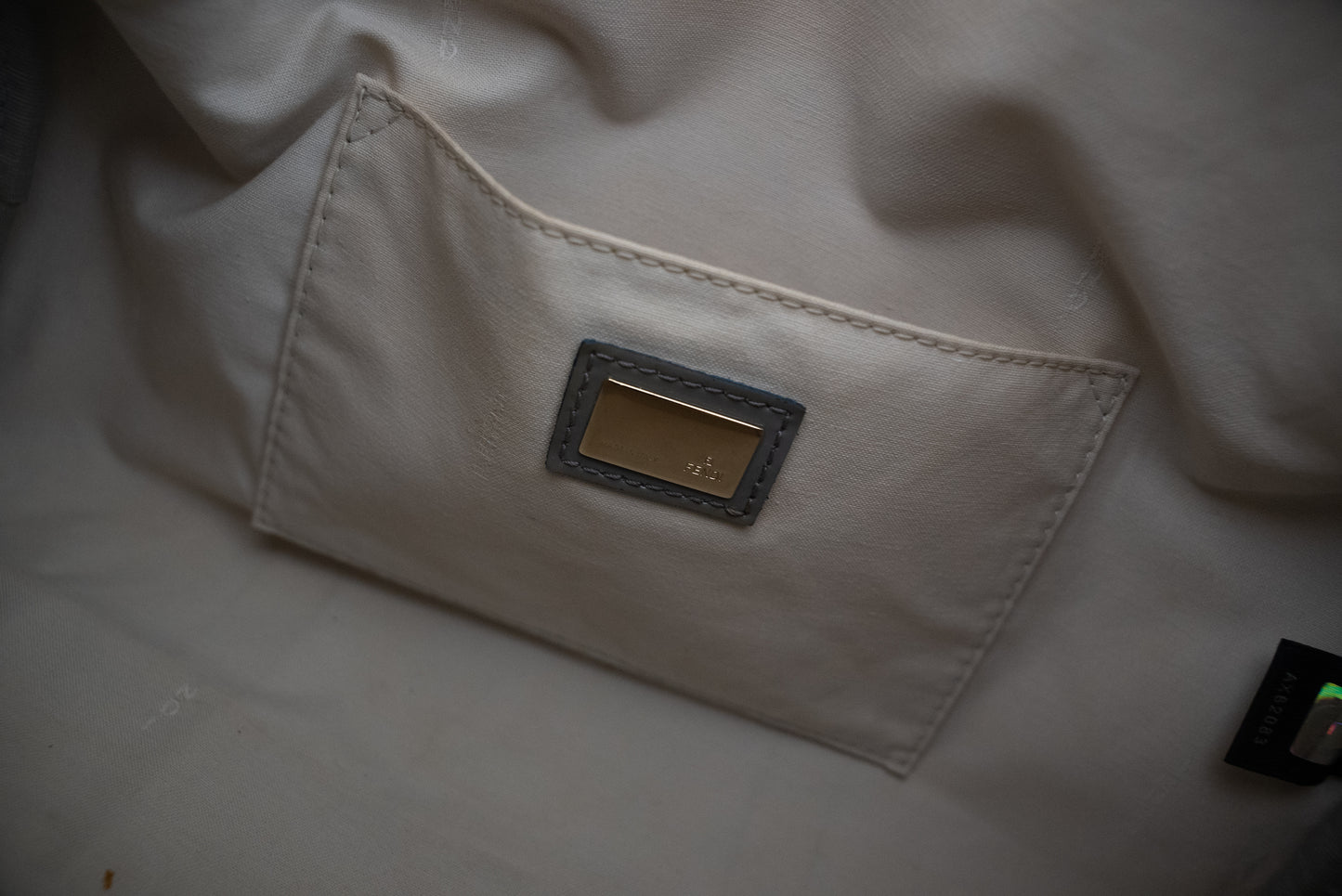 Fendi Zucchino Spalmati Canvas + Patent Leather Bauletto Boston Bag - Blue