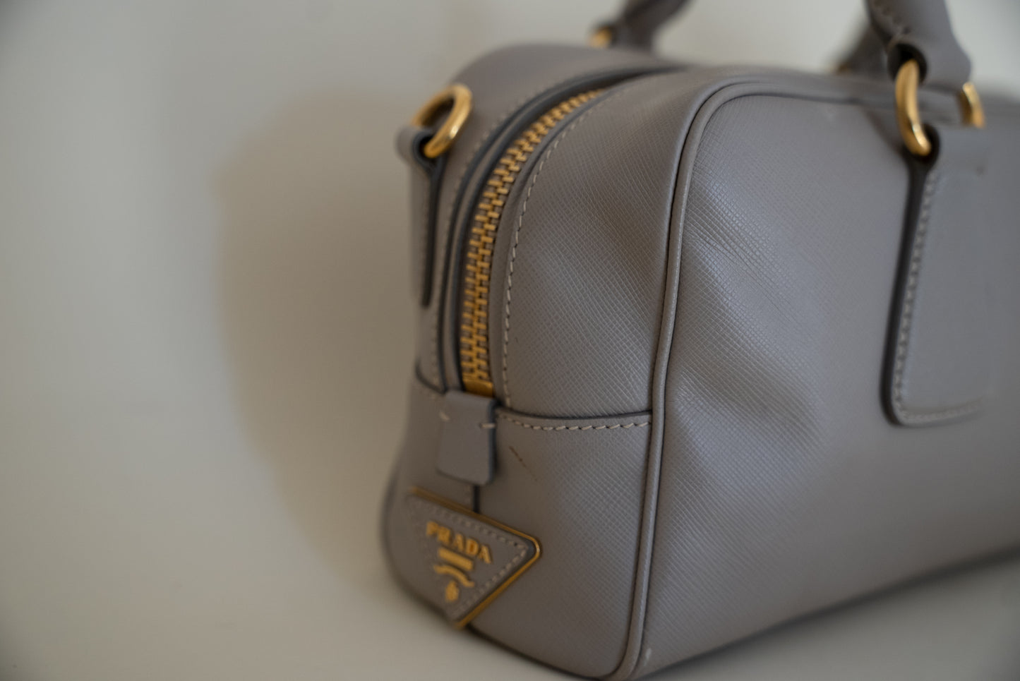 Prada Saffiano Lux Galleria Bauletto East West - Beige