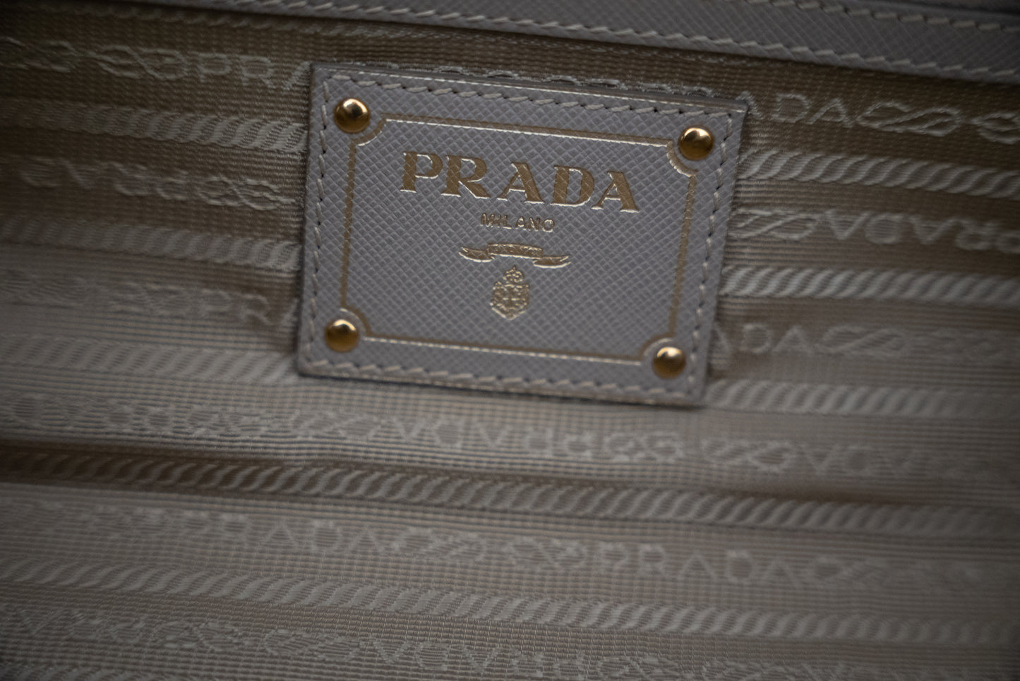 Prada Saffiano Lux Galleria Bauletto East West - Beige