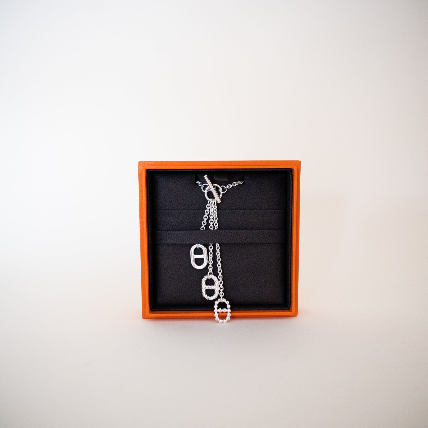 Hermes Chaine d'Ancre Parade Lariat Necklace Sterling Silver