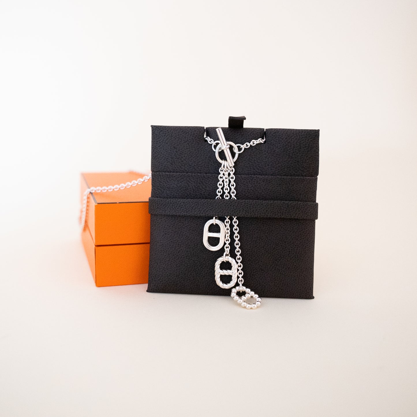 Hermes Chaine d'Ancre Parade Lariat Necklace Sterling Silver