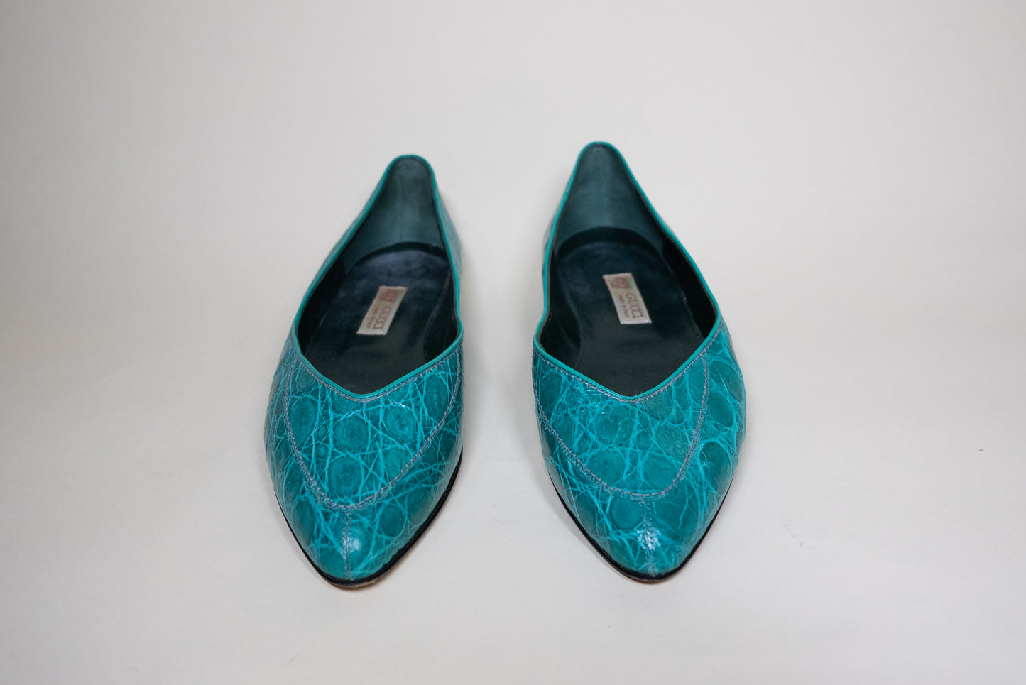 Gucci Alligator Flats - Blue Size 38
