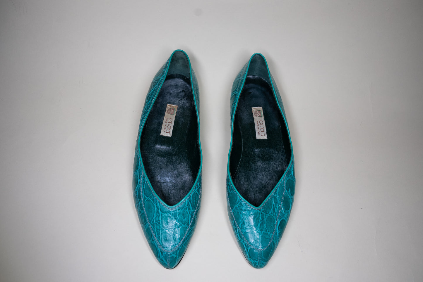 Gucci Alligator Flats - Blue Size 38