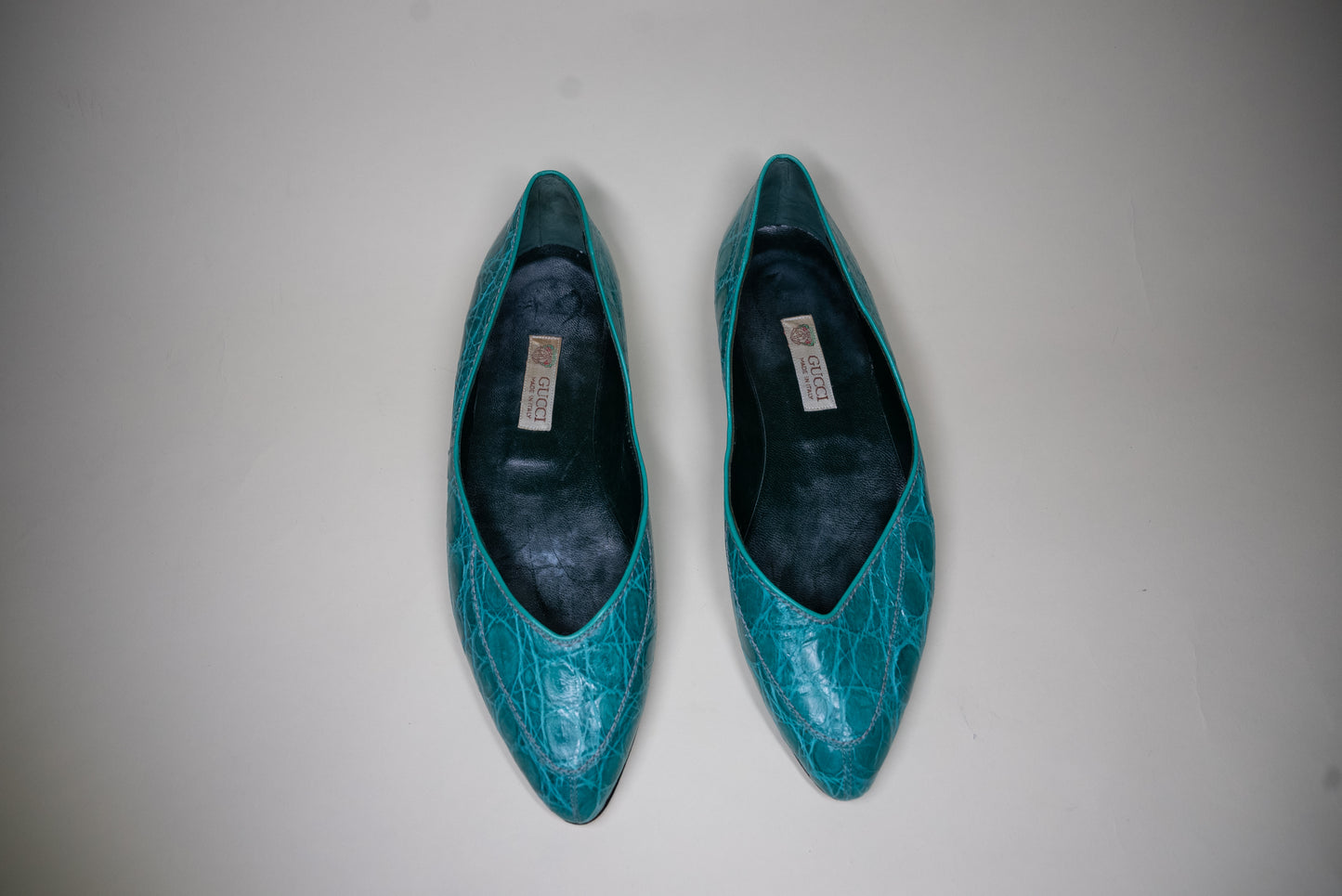 Gucci Alligator Flats - Blue Size 38