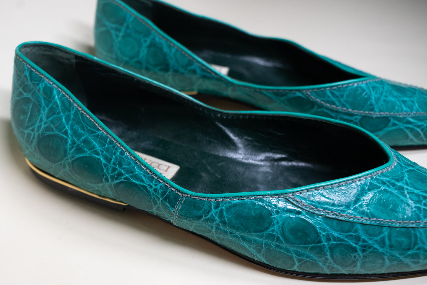 Gucci Alligator Flats - Blue Size 38