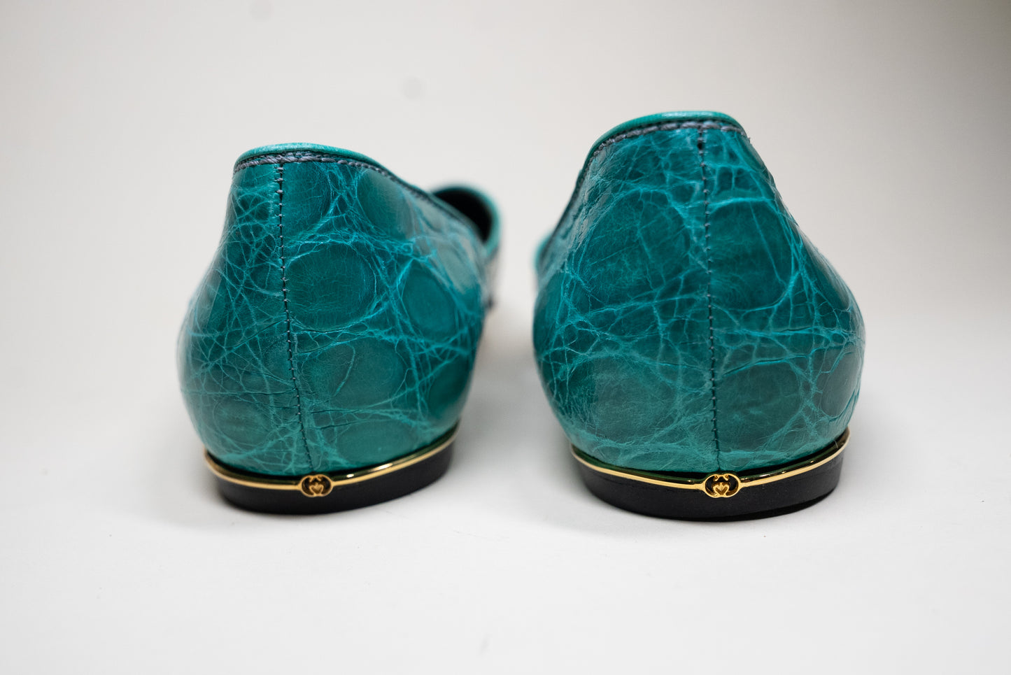 Gucci Alligator Flats - Blue Size 38