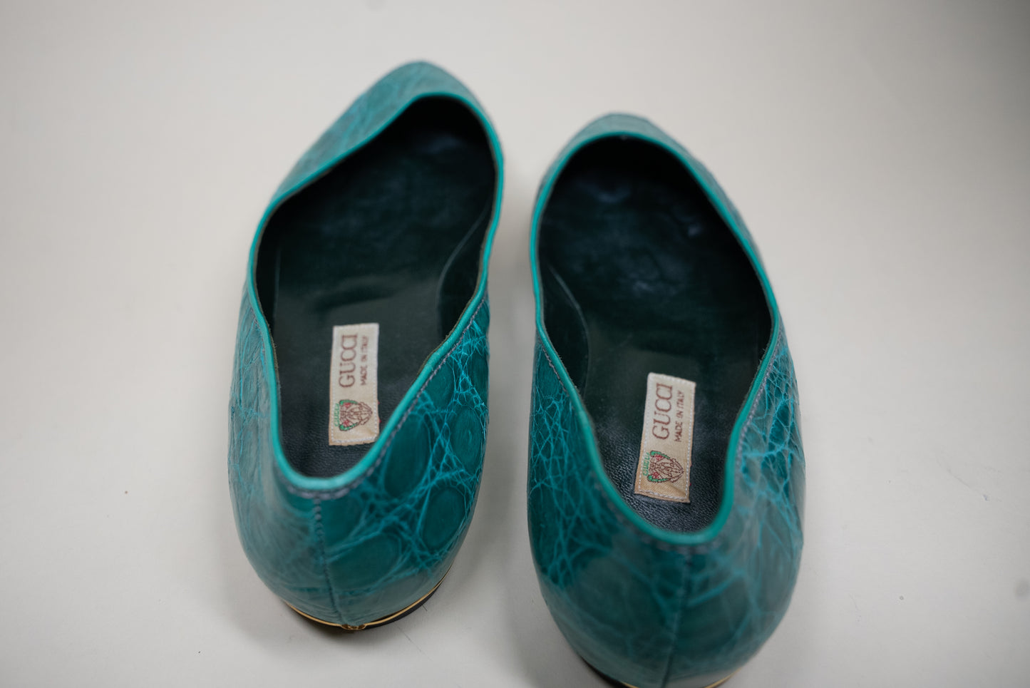 Gucci Alligator Flats - Blue Size 38