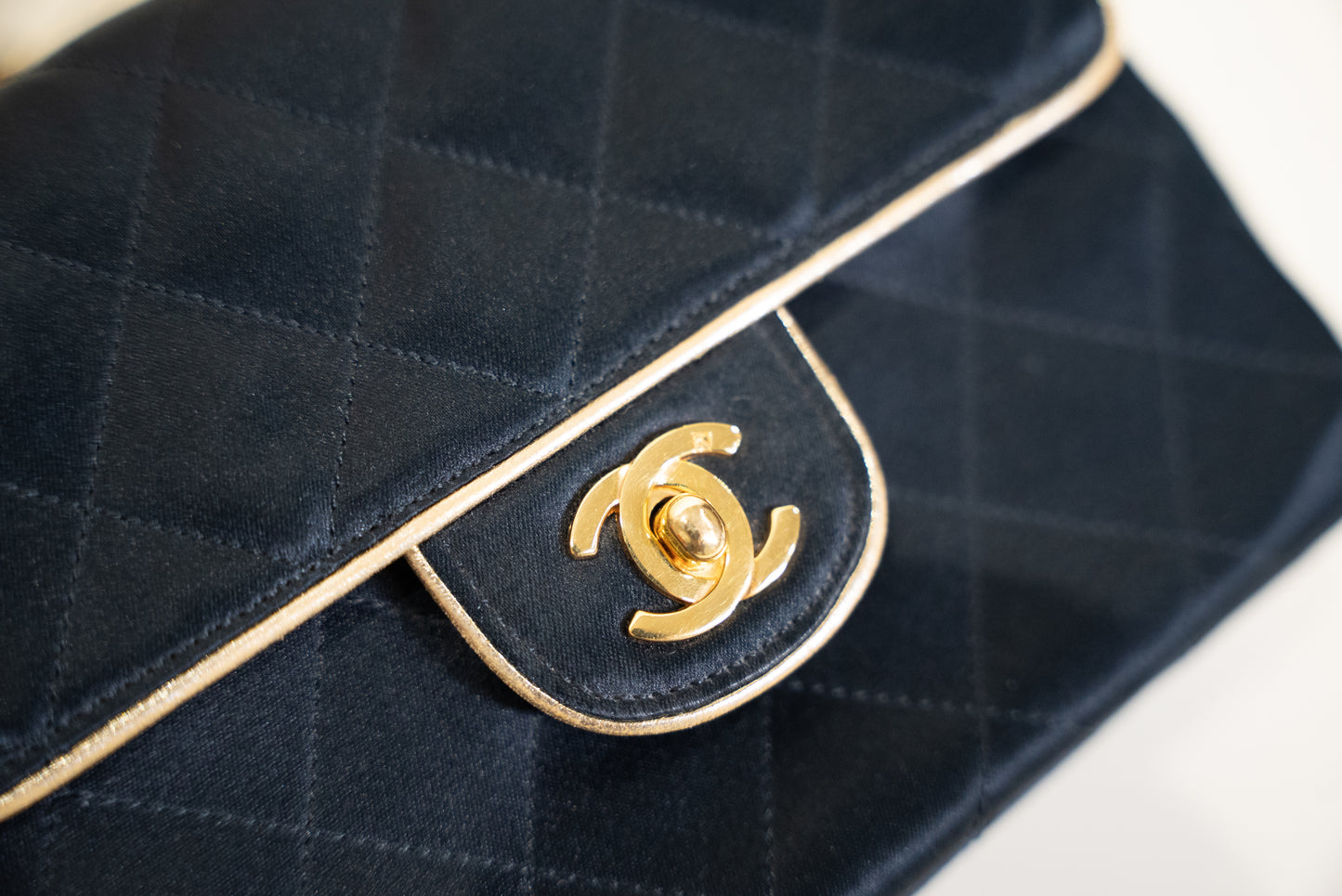 Chanel Classic Mini Square Chain CC Turn Lock Rare 1990s