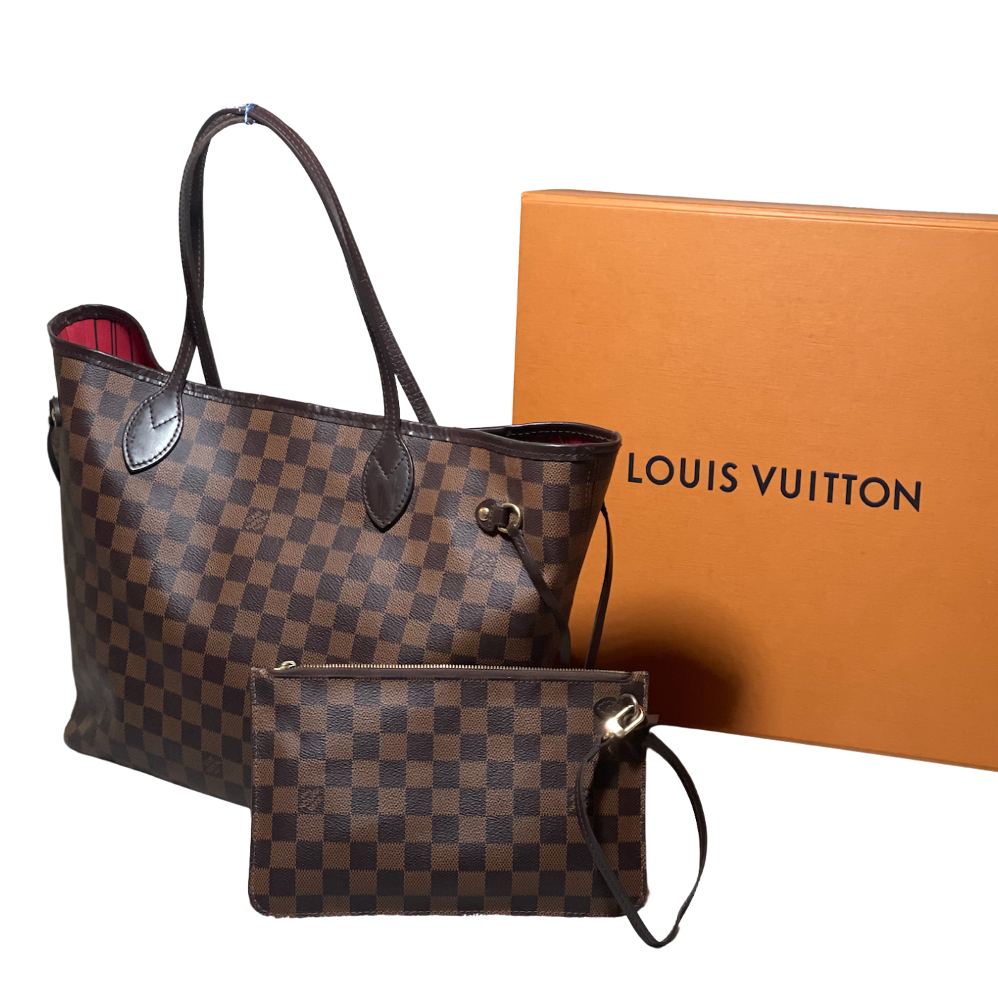 Louis Vuitton Damier Ebene Neverful MM Full Set