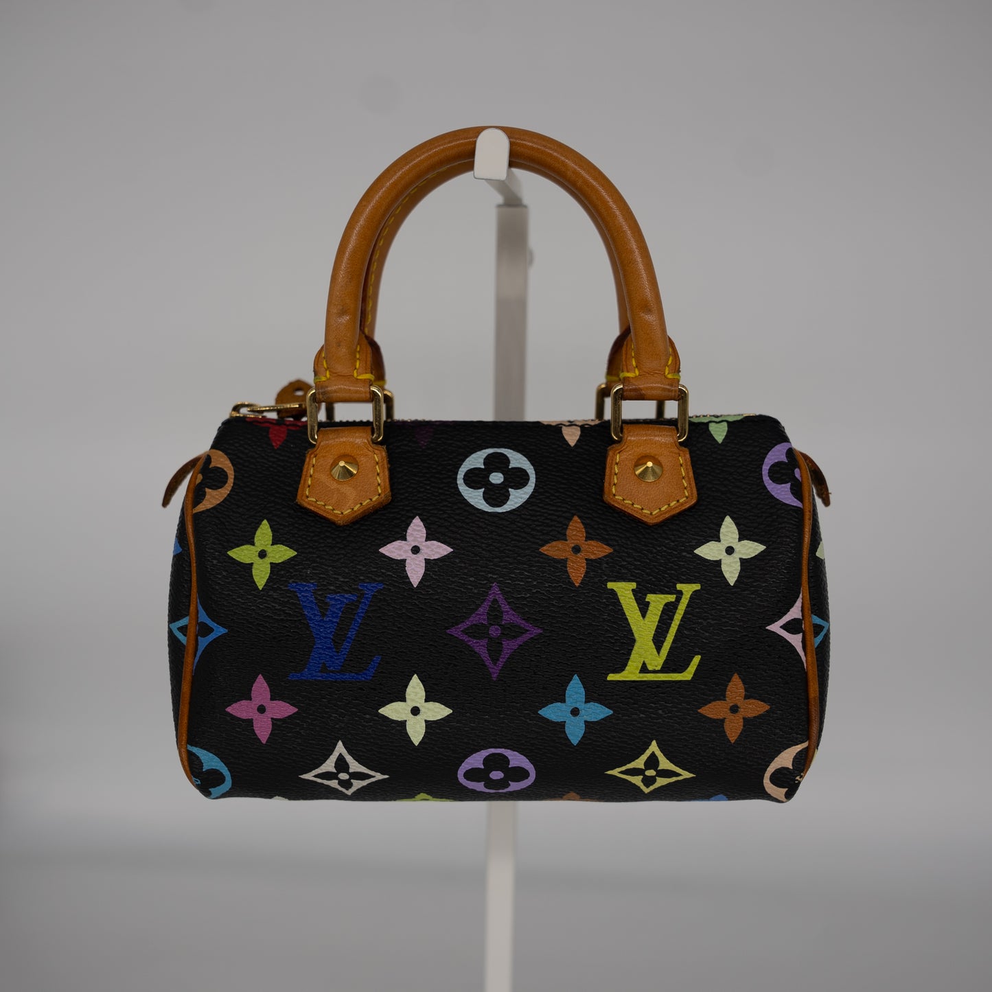 Louis Vuitton Limited Edition Takashi Murakami Multicolor Mini Speedy + Strap
