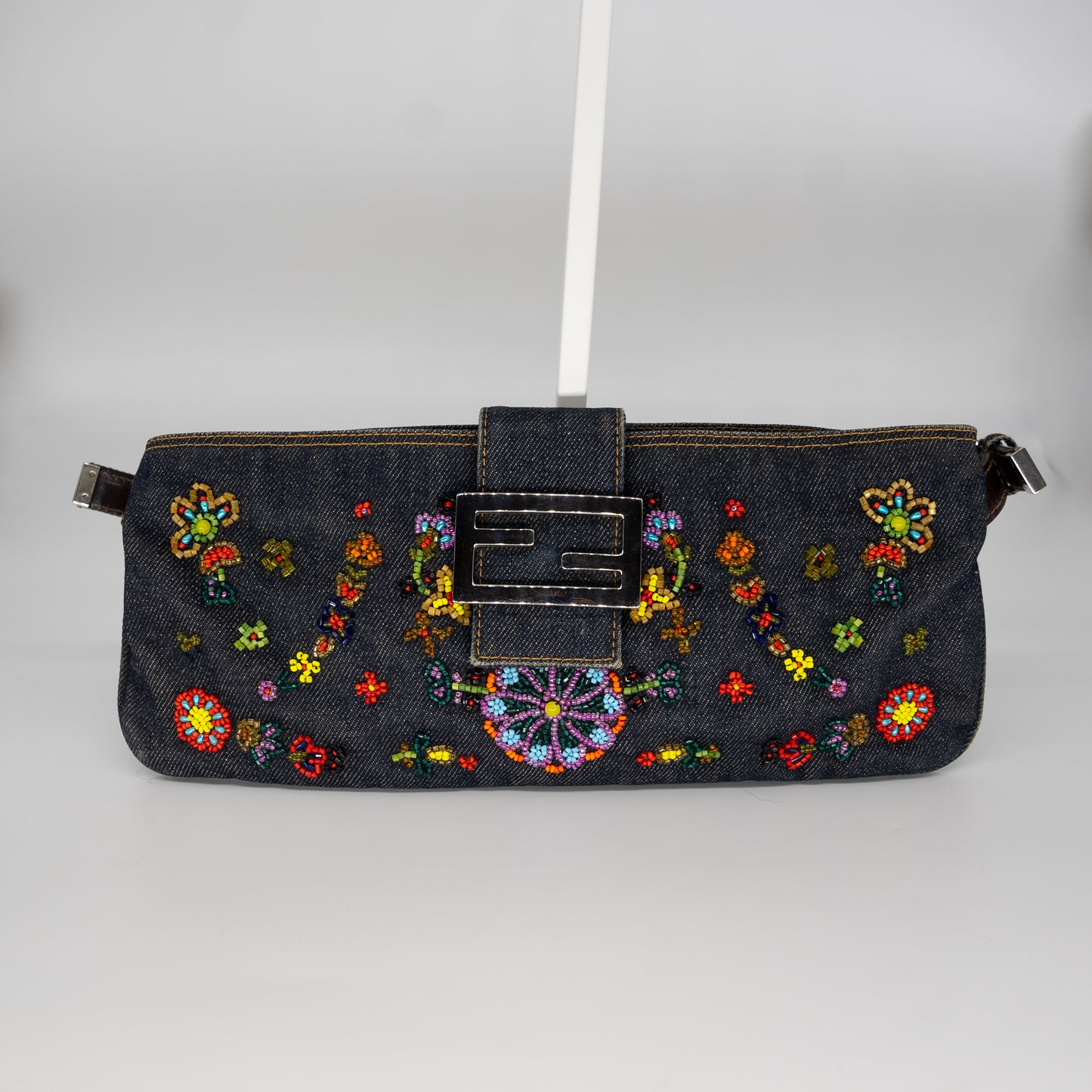 Fendi Beaded Denim Baguette