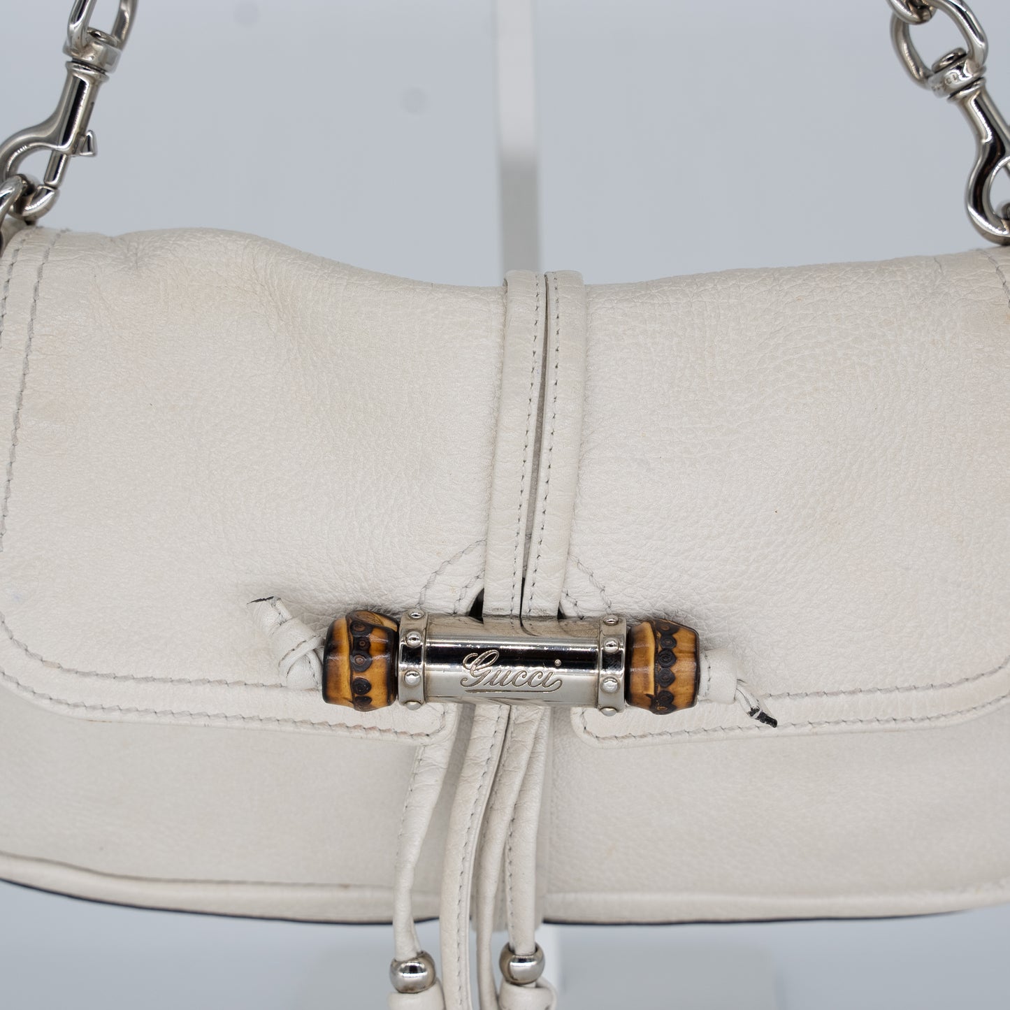 Gucci Bamboo + Leather Croissette Shoulderbag