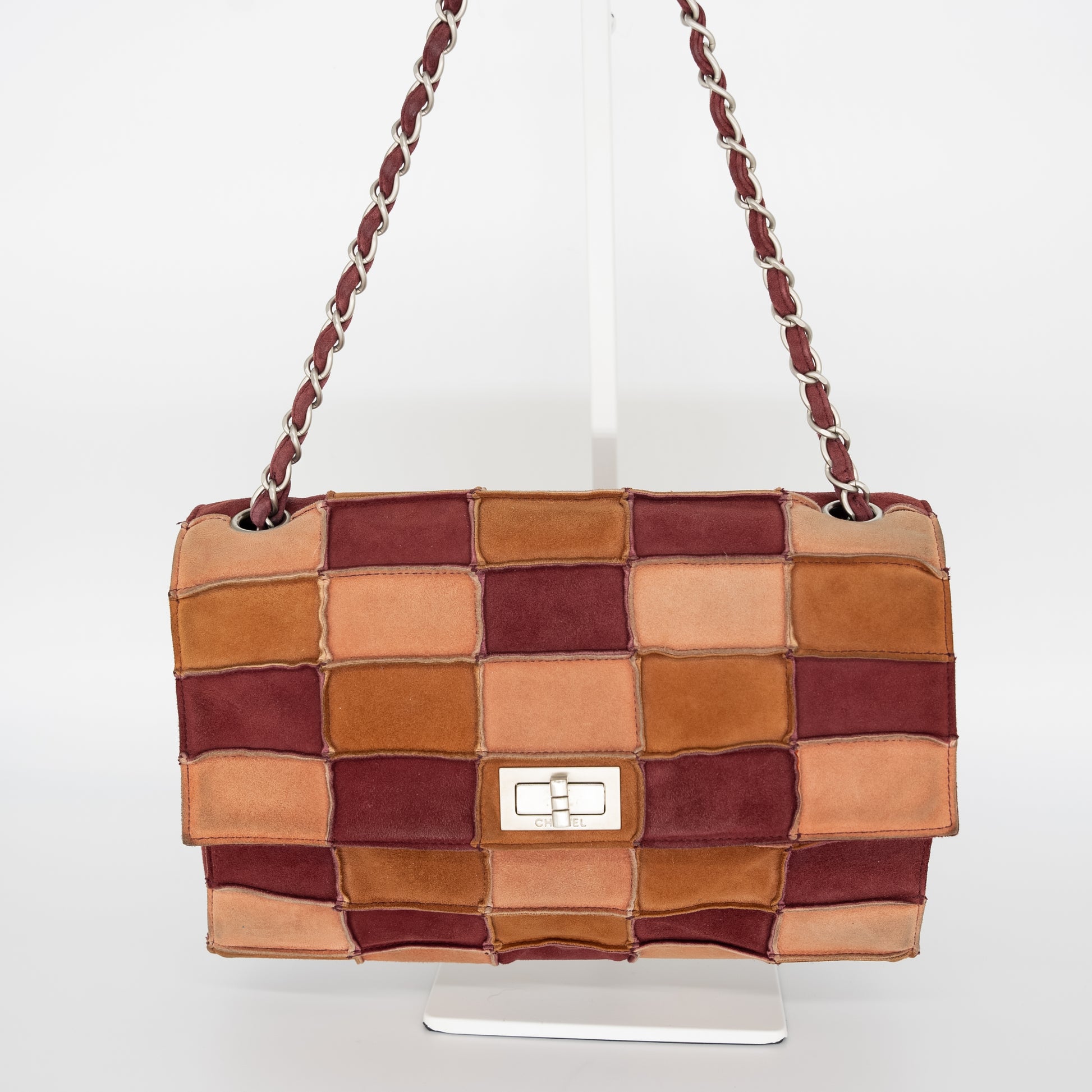 Chanel Brown Multicolor Patchwork Mink Fur Shoulder Bag