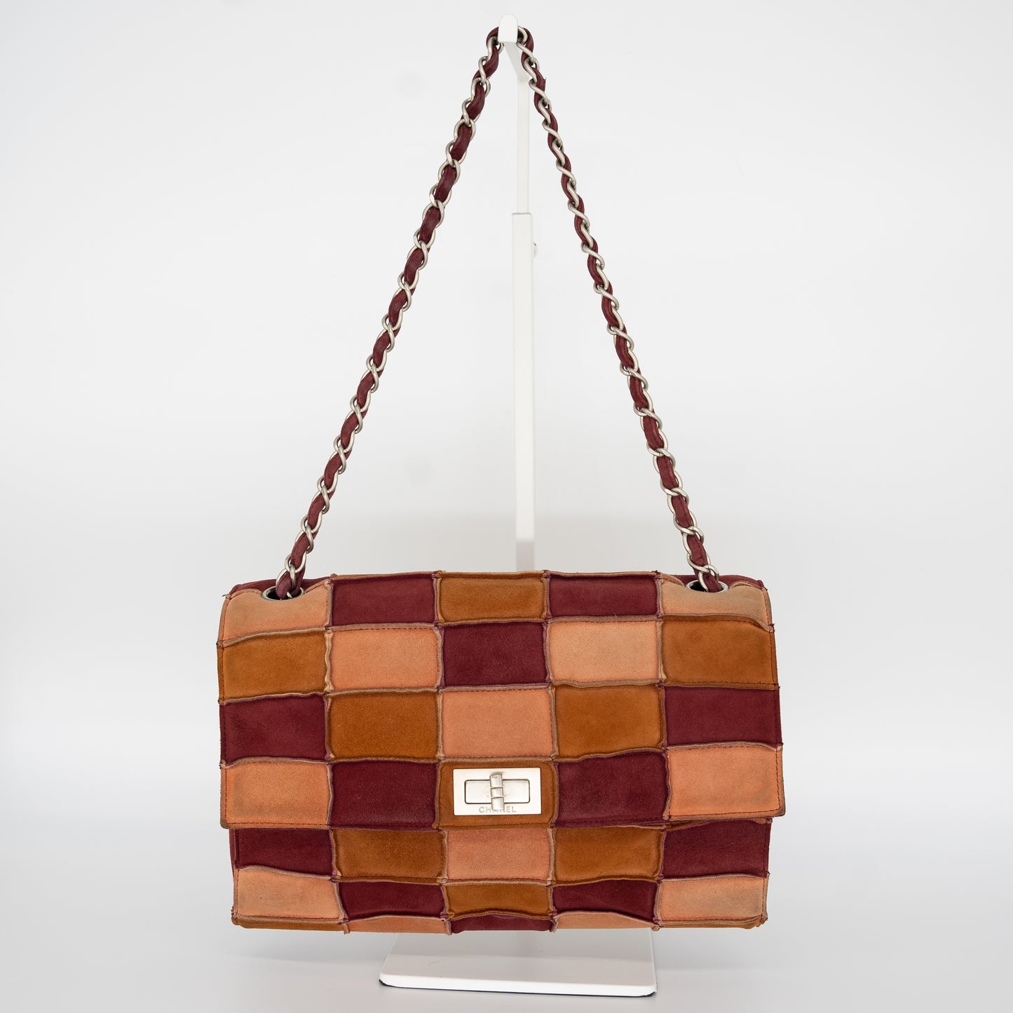 Authentic Chanel Multicolor Suede Handbag Purse