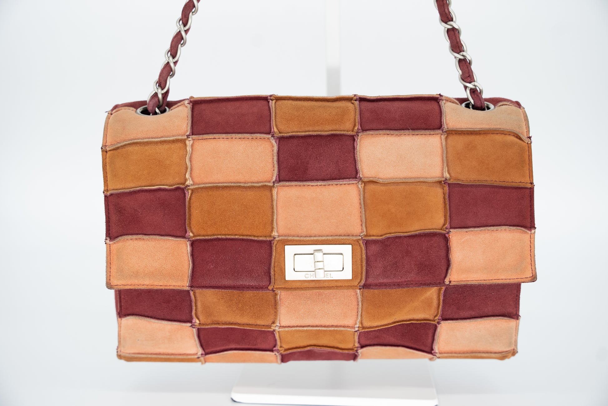 Chanel Brown Multicolor Patchwork Mink Fur Shoulder Bag