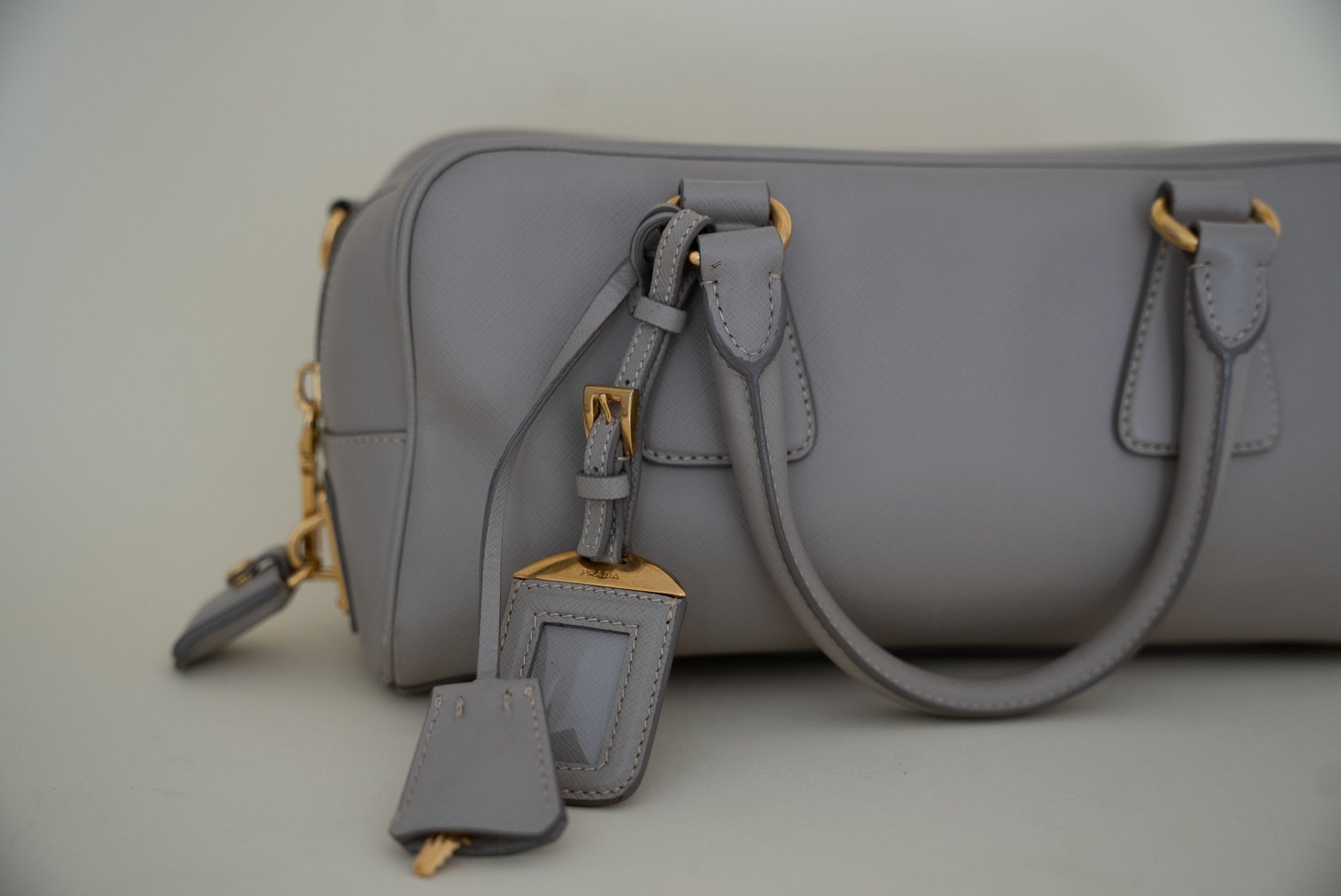 PRADA Baulleto Bag In Black Patent Saffiano Leather For Sale at