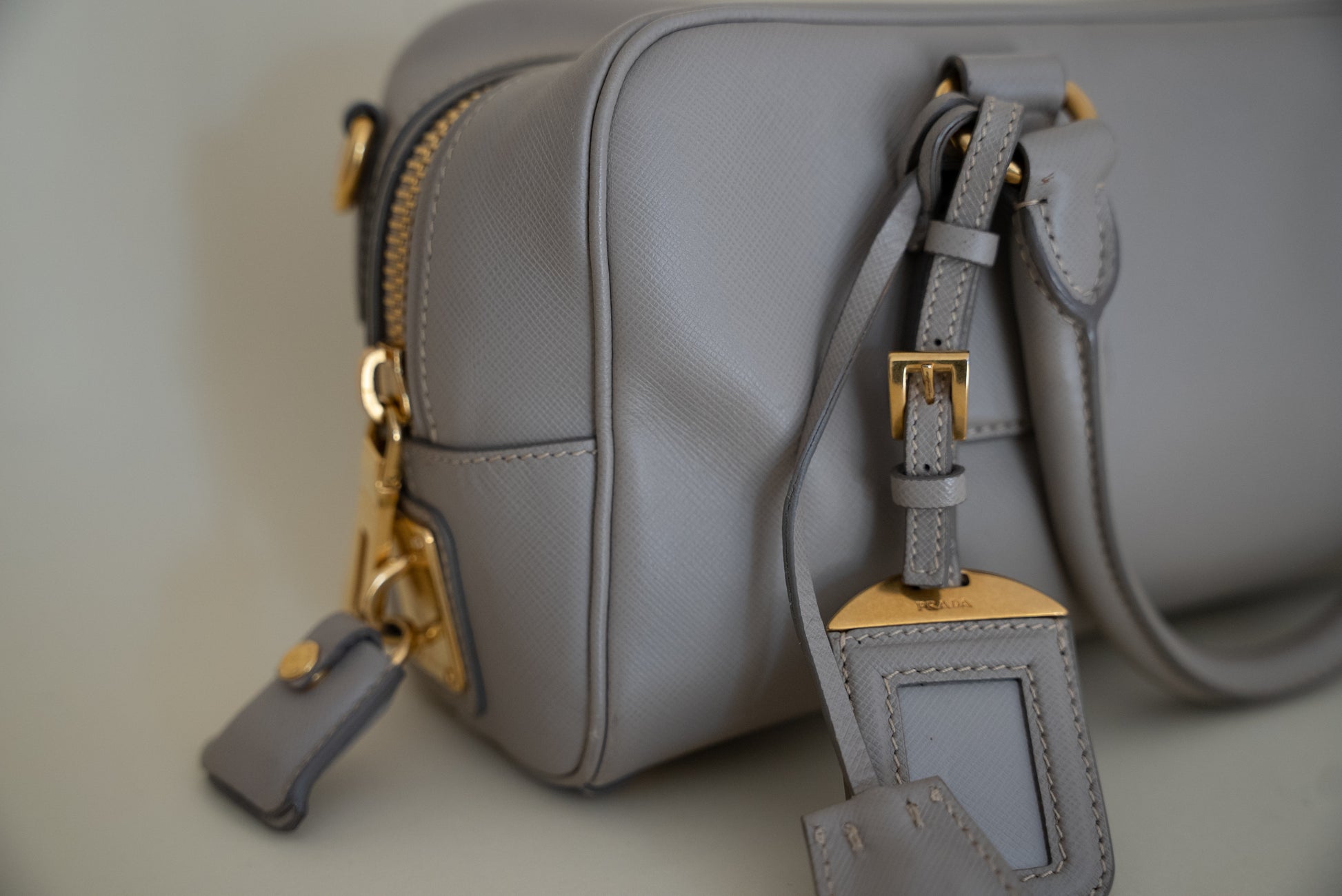 PRADA Baulleto Bag In Black Patent Saffiano Leather