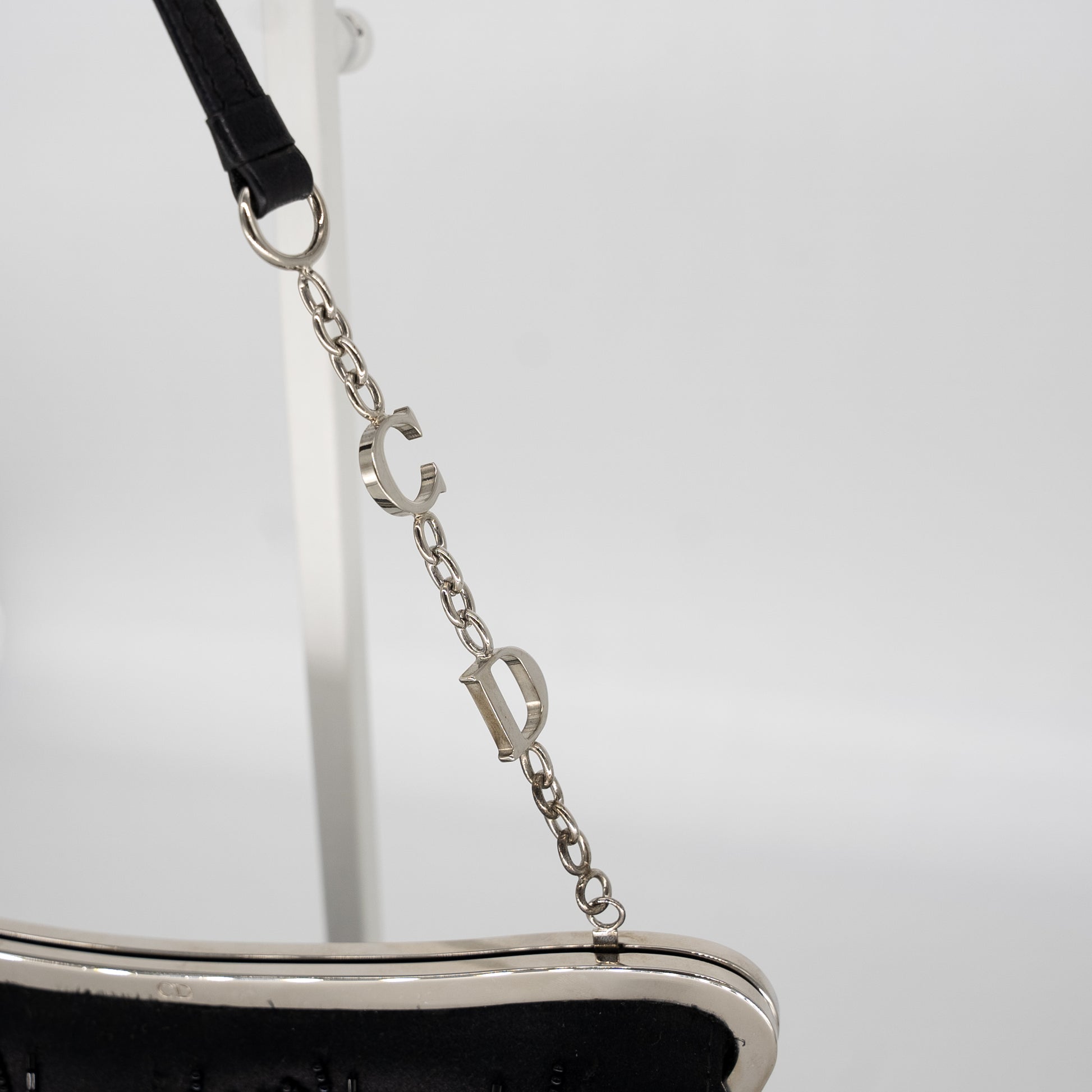 Christian Dior Crystal-Embellished Satin Mini Saddle Bag - Neutrals  Shoulder Bags, Handbags - CHR251205