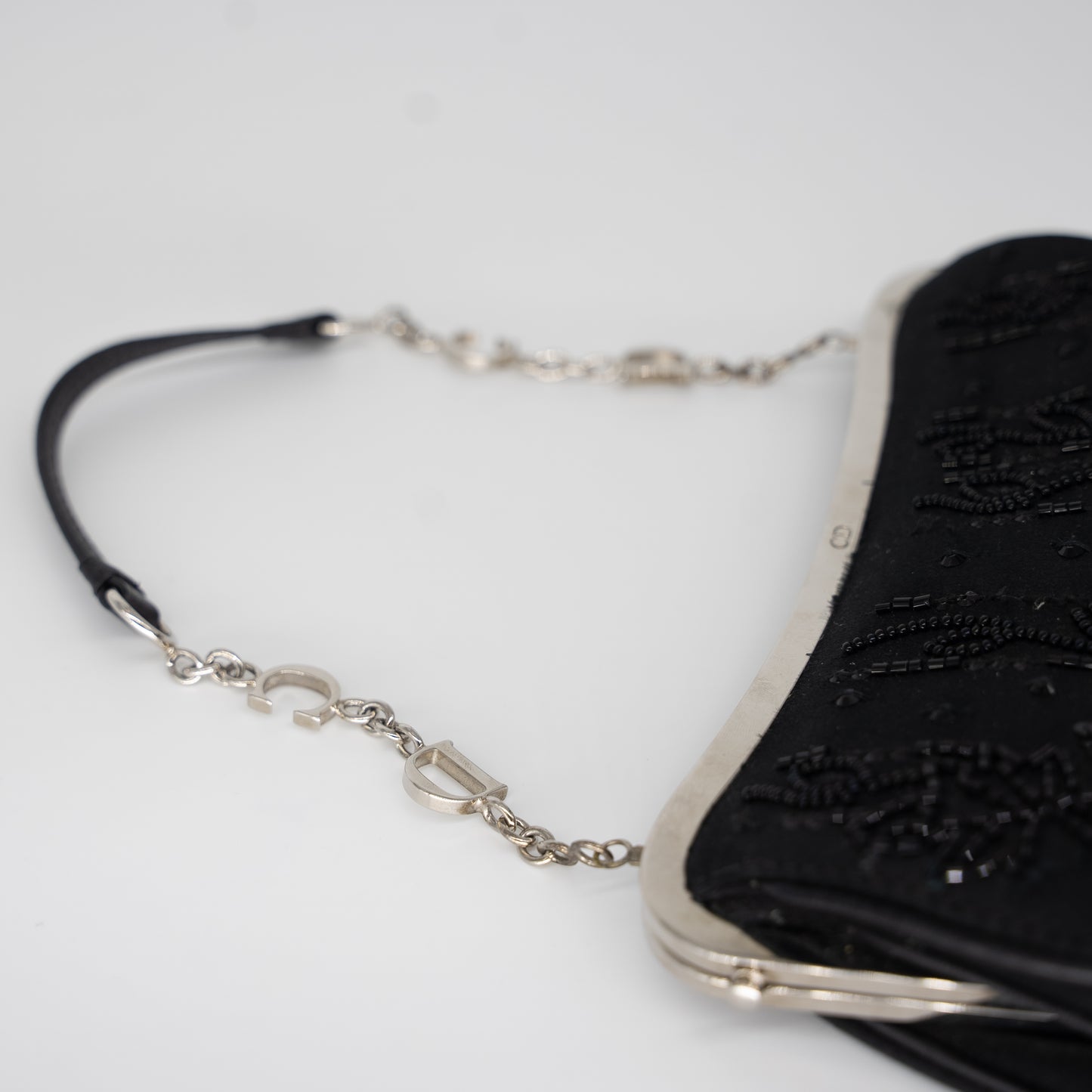 Christian Dior Embellished Beaded Black Mini Saddle Bag Limited Edition - Rare