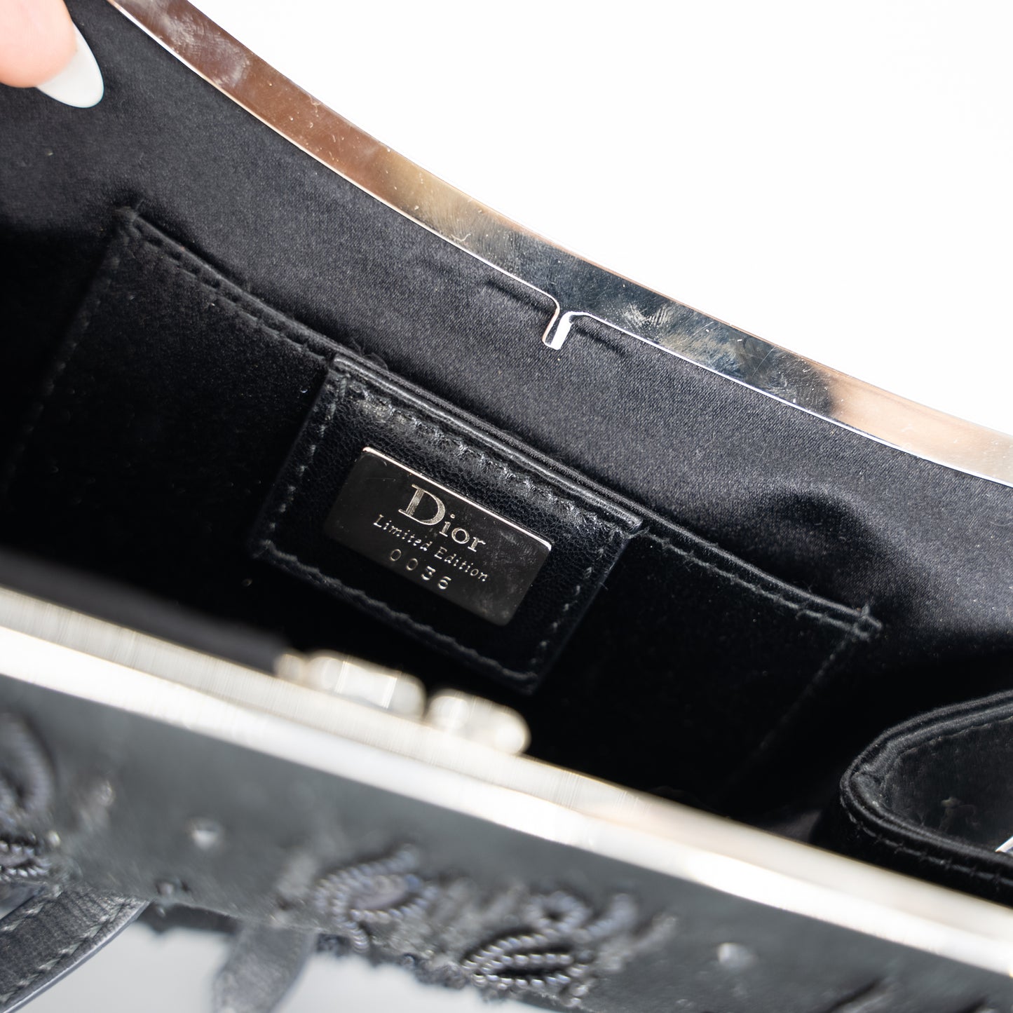 Christian Dior Embellished Beaded Black Mini Saddle Bag Limited