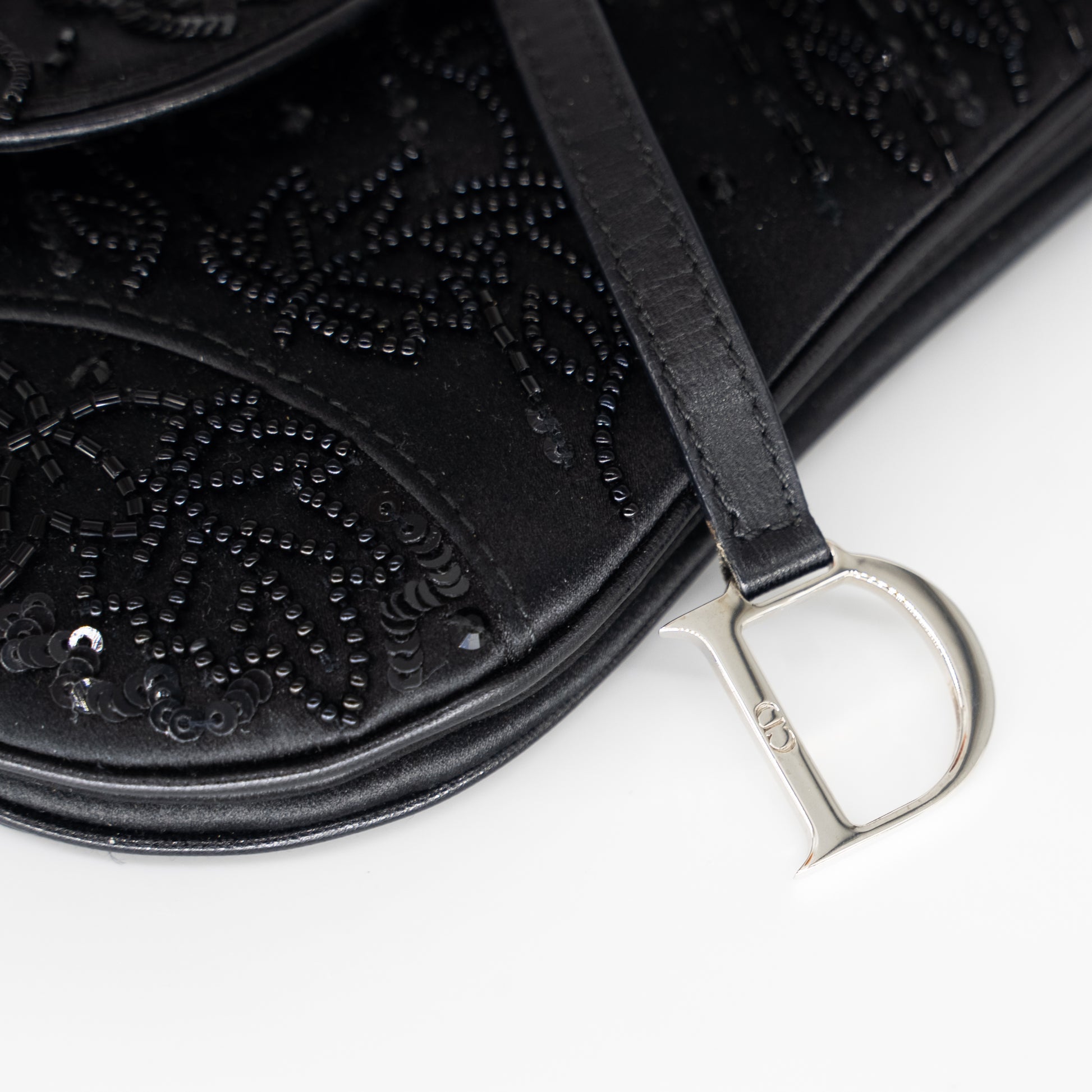 Christian Dior Beige Calfskin Saddle Bag Mini Gold Hardware