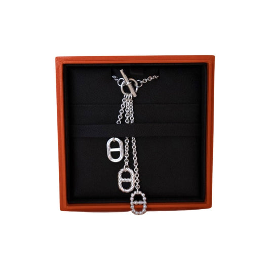 Hermes Chaine d'Ancre Parade Lariat Necklace Sterling Silver